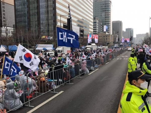 대구·경북에서 상경한 집회 참가자들 모습