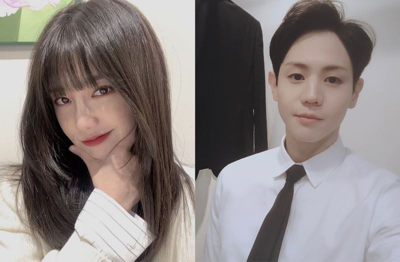 에이핑크 정은지(왼쪽)와 하이라이트 양요섭. 사진=인스타그램