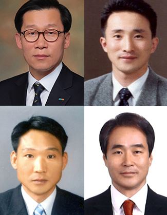 (왼쪽 위부터 시계방향으로)임대규 현대홈쇼핑 대표이사 사장, 김관수 현대엘앤씨 대표이사 부사장, 이재실 현대백화점면세점 대표이사 부사장, 임명진 에버다임 대표이사 부사장
