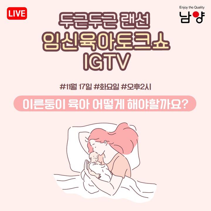 이른둥이 랜선 임신육아교실. 남양유업 제공