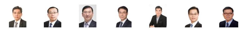 왼쪽부터 현대자동차 사장 장재훈, 현대모비스 사장 조성환, 현대건설 사장 윤영준, 현대위아 사장 정재욱, 현대자동차 사장 신재원, 현대기아 부사장 김세훈, 현대기아 부사장 이규오/사진=현대차그룹