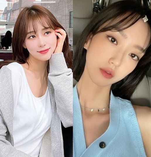 박하명 기상캐스터(왼쪽)와 배우 한지현.