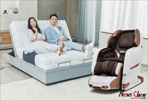 바디프랜드 라클라우드 ‘이지 모션베드’와 ‘더팬텀’ 안마의자. 바디프랜드 제공
