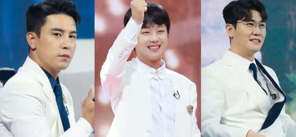 (왼쪽부터)장민호, 이찬원, 영탁. 사진=뉴에라프로젝트 공식 SNS