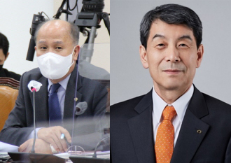 이용우 더불어민주당 의원(왼쪽)과 이동걸 산업은행 회장