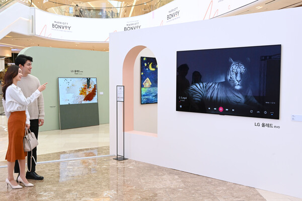 LG 올레드 TV, NFT 전시. LG전자 제공