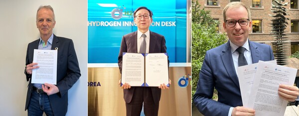 한국-노르웨이 수소산업 활성화를 위한 다자간 MoU 체결 이후 기관장들이 기념촬영을 하고 있다. H2KOREA 제공