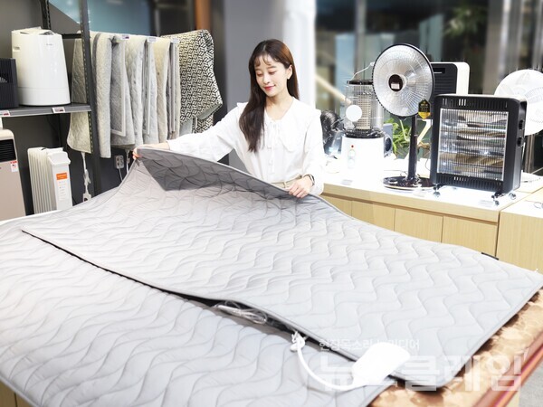 모델이 대치점에서 행사 제품을 살펴보고 있다. 사진=롯데하이마트