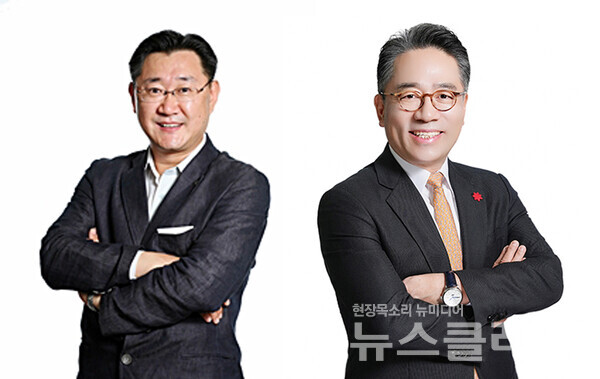이주희 ㈜조선호텔앤리조트 대표이사 兼 신세계건설㈜ 레저부문 대표이사(왼쪽), 임영록 신세계그룹 경영전략실장 兼 ㈜신세계프라퍼티 대표이사 사장. 신세계그룹 제공
