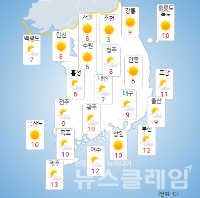 2일 오전 기상청 일기예보