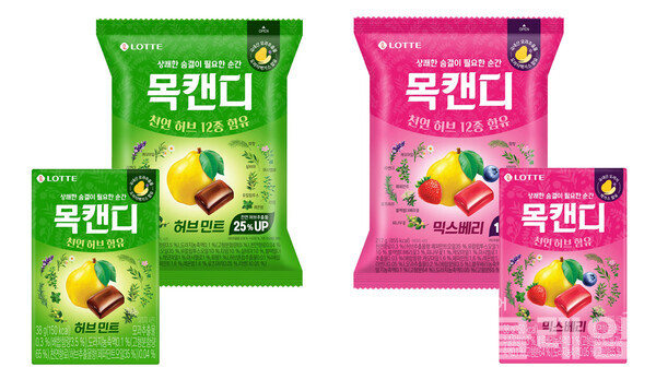 리뉴얼 목캔디. 롯데웰푸드 제공