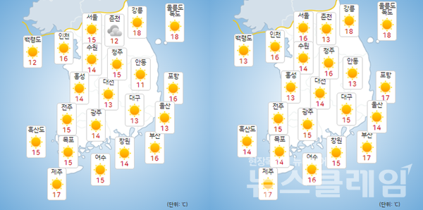 18일·19일 오전 기상청 일기예보