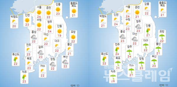 13일·14일 기상청 일기예보