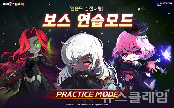 넥슨(공동 대표 김정욱∙강대현)은 자사 모바일 MMORPG ‘메이플스토리M’에 신규 보스 연습모드 업데이트를 실시했다고 23일 밝혔다. 넥슨 제공