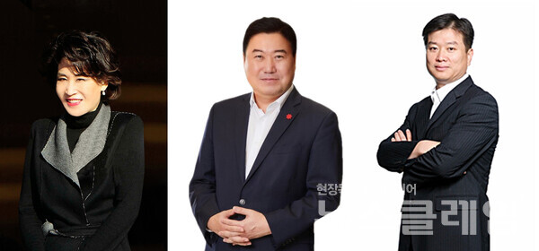 (왼쪽부터)정유경 (주)신세계 회장, 강승협 (주)신세계푸드 대표이사, 송만준 (주)이마트24 대표이사. 신세계그룹 제공