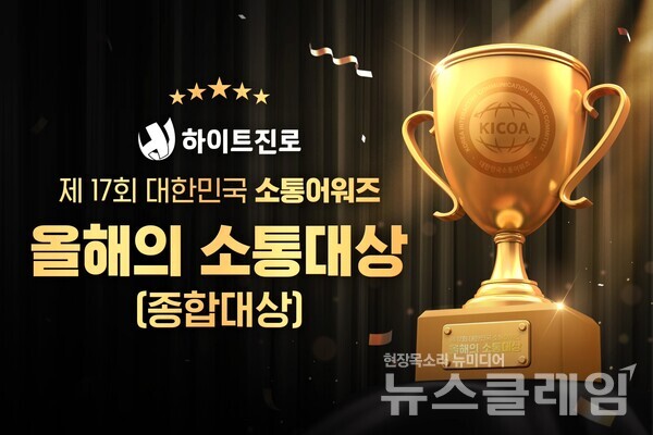 하이트진로(대표 김인규)는 '제17회 대한민국소통어워즈'에서 ‘올해의 소통대상’을 수상했다고 7일 밝혔다. 하이트진로 제공