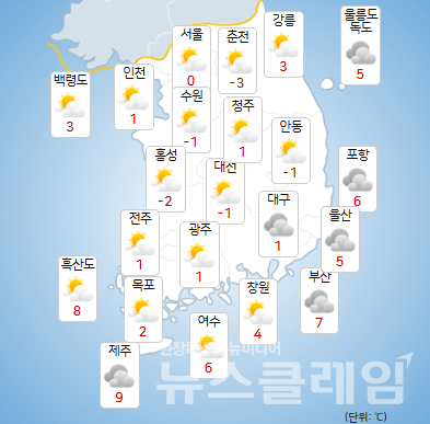 19일 오전 기상청 일기예보