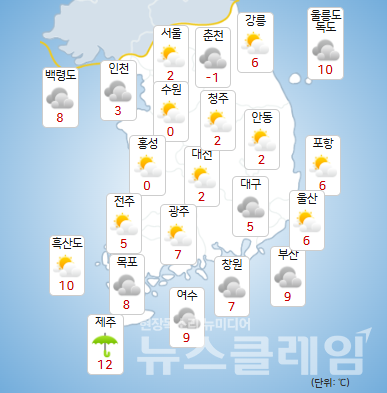 20일 오전 기상청 일기예보