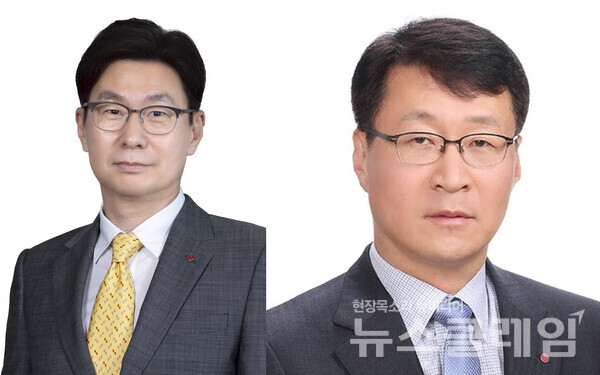 (왼쪽부터)한국영업본부장 김영락 사장, ES사업본부장 이재성 부사장. LG전자 제공