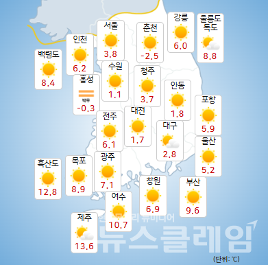 25일 기상청 일기예보