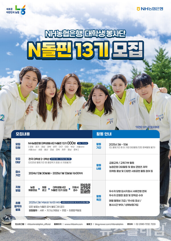 N돌핀 모집 포스터. NH농협은행 제공