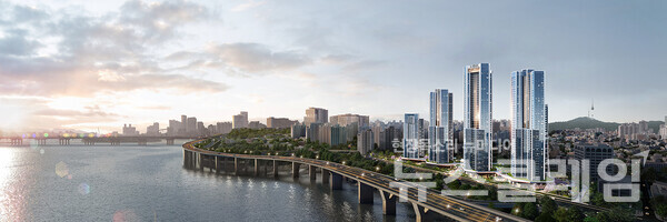 용산 산호아파트 주택재건축정비사업 특화 설계 조감도. 롯데건설 제공