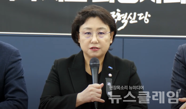 조국혁신당 김선민 당대표 권한대행이 30일 전남도당에서 열린 최고위원회의에서 발언하고 있다. 사진=조국혁신당