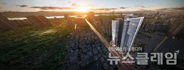 신용산역북측 제1구역 특화 설계 조감도. 롯데건설 제공