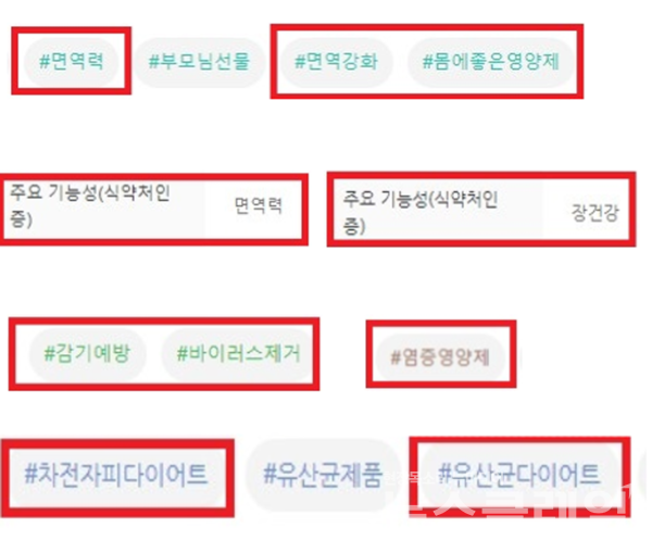 식품 등 부당광고 적발사례. 사진=식약처