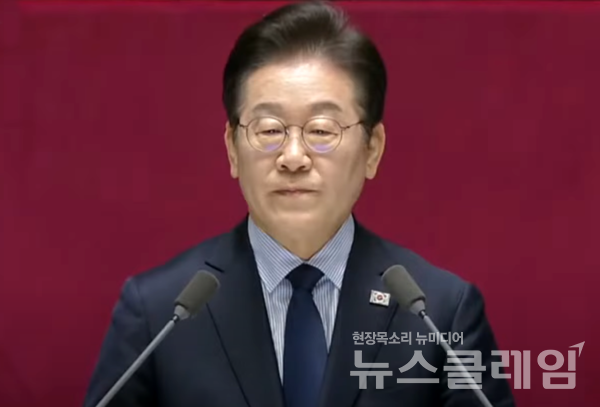 더불어민주당 이재명 대표가 10일 오전 국회 본회의에서 교섭단체 대표 연설을 하고 있다. 사진=더불어민주당