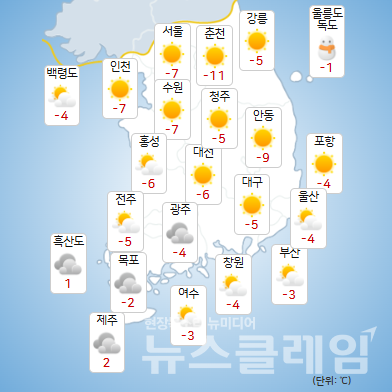 20일 오전 기상청 일기예보