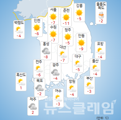 21일 오전 기상청 일기예보