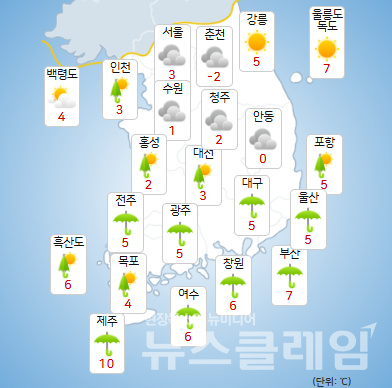 28일 오전 기상청 일기예보