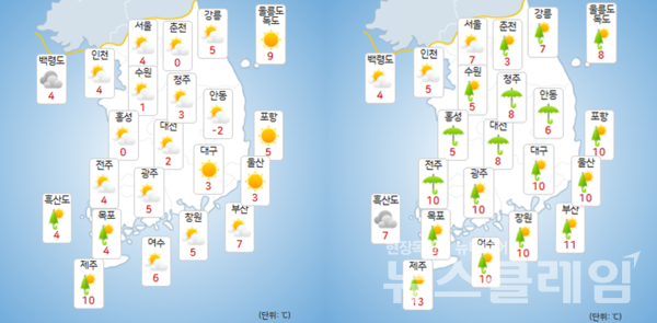 3월 1일·2일 오전 기상청 일기예보