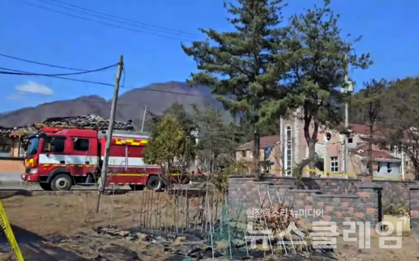 6일 오전 경기도 포천시 이동면 노곡리 일대에 포탄이 떨어졌다. 포탄이 떨어진 인근 모습.