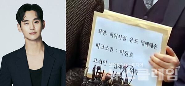 배우 김수현(왼쪽), 유튜버 이진호에 대한 고소장. 사진=골드메달리스트·차현정 기자