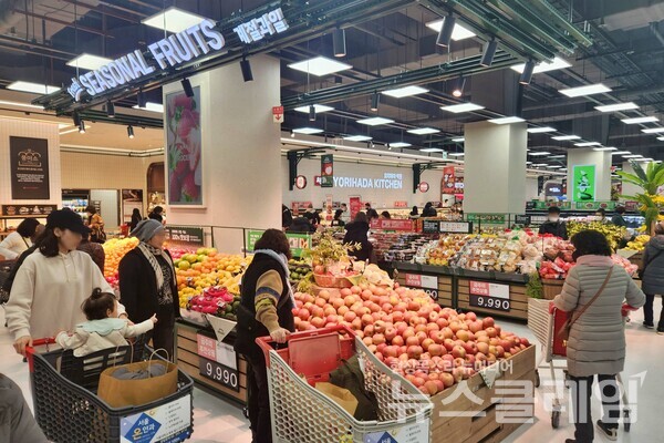 롯데마트 그랑그로서리 은평점 농산 매장 전경. 롯데쇼핑 제공