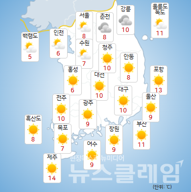 25일 오전 기상청 일기예보