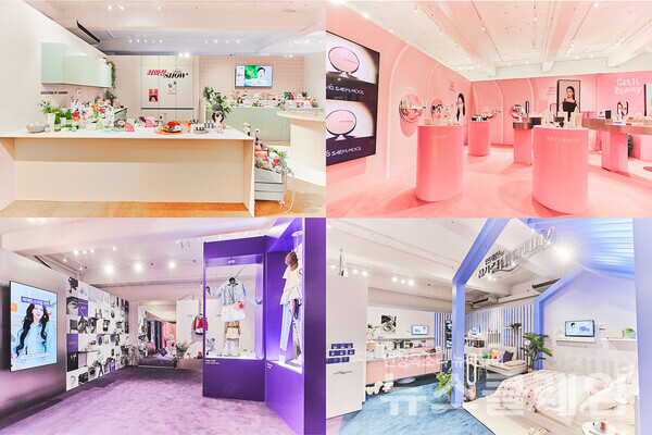 쇼케이스 팝업 내 CJ온스타일 대표 IP '최화정쇼' '겟잇뷰티' '한예슬의 오늘 뭐 입지' '안재현의 잠시 실내합니다' 전경. CJ온스타일 제공