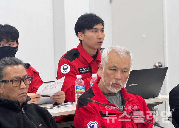 3일 오전 서울 종로구 한글회관 강당에서 진행된 '재난 대응 시스템의 한계 지적 기자회견'. 사진=공공운수노조