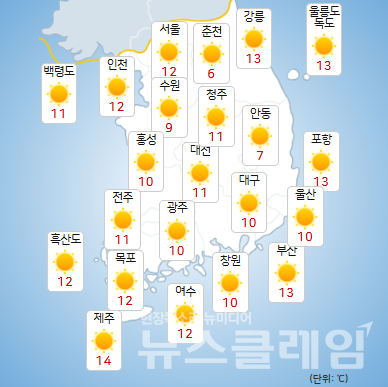 30일 오전 기상청 일기예보 