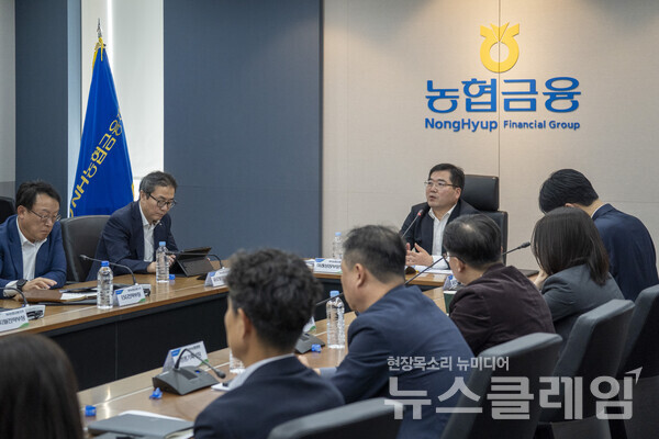 조정래 부사장이 글로벌전략협의회를 주재하고 있다. NH농협금융지주 제공