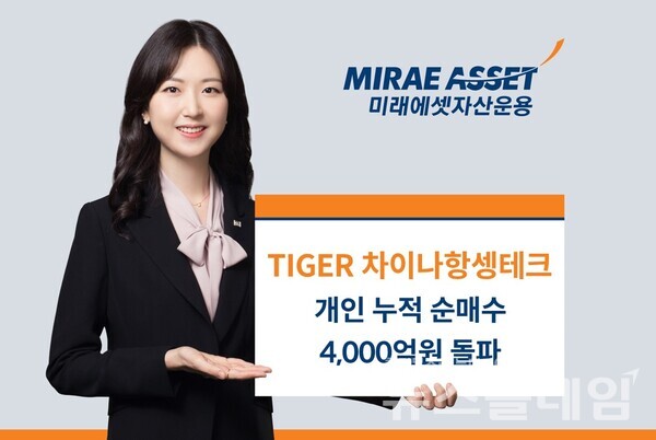 미래에셋자산운용(대표이사 최창훈·이준용)은 ‘TIGER 차이나항셍테크 ETF(371160)’의 개인 누적 순매수 규모가 상장 이후 처음으로 4000억원을 돌파했다고 8일 밝혔다. 미래에셋자산운용 제공