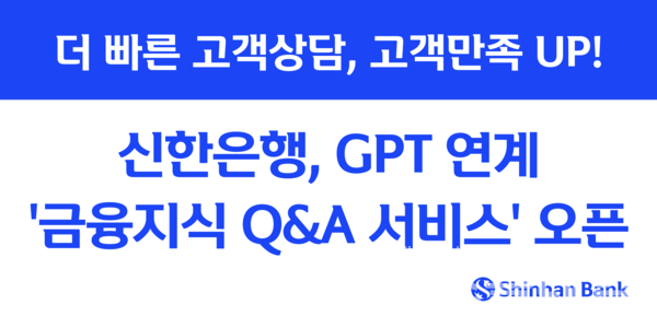 신한은행(은행장 정상혁)은 고객 상담과 직원 업무 편의성을 높이기 위해 금융권 최초 외부 생성형 AI ‘GPT 모델’을 탑재한 ‘생성형 AI 금융지식 Q&A 서비스’를 오픈했다고 12일 밝혔다. 신한은행 제공