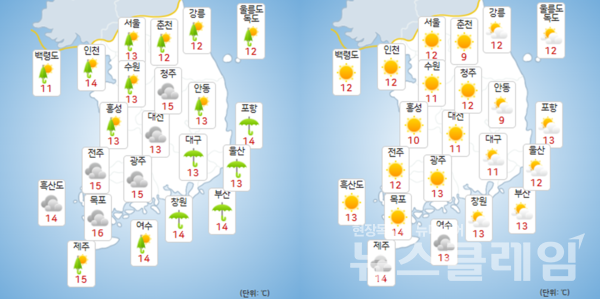 24일·25일 오전 기상청 일기예보