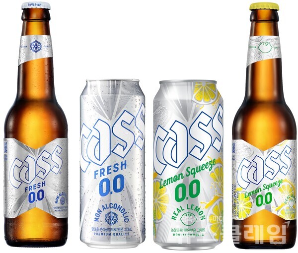 카스 논알코올 음료 라인업 ‘카스 레몬 스퀴즈 0.0’, ‘카스 0.0’. 오비맥주 제공