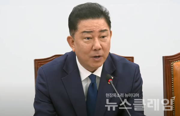 더불어민주당 김병기 대표 직무대행 겸 원내대표가 29일 오전 국회에서 열린 원내대책회의에서 발언하고 있다. 사진=더불어민주당