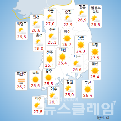 기상청 일기예보에 따르면 20일 오후까지 수도권과 강원내륙·산지, 제주도에, 오전부터 오후 사이 충청권과 전라권, 경북남서내륙, 경남서부에 소나기가 내리는 곳이 있겠다. 사진=기상청