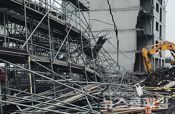 서울 성동구 GS건설 아파트 공사 현장에서 50대 노동자가 추락해 숨지며 건설 현장 산재 참사가 또 반복됐다. 뉴스클레임DB