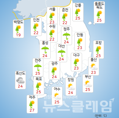 기상청 일기예보에 따르면 17일 전국에 가끔 비가 내리겠으나, 16일 밤부터 17일 새벽 사이 수도권과 강원내륙을 중심으로 소강상태를 보이겠다. 사진=기상청